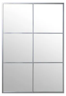 Wandspiegel, rechteckig, silber, Metall, 80x2x120 cm