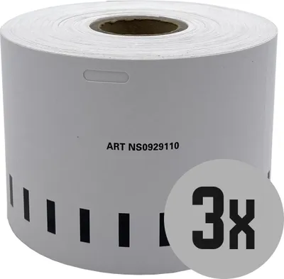 Produktbild von DULA Dymo kompatible Etiketten, S0929110, 62 mm x 106 mm, Weiß, Selbstklebend, 3 Rollen, 250 Etiketten pro Rolle