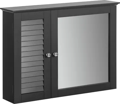 Produktbild von SoBuy BZR55-DG Spiegelschrank Hängeschrank mit Spiegeltür Wandschrank Badschrank Badspiegel dunkelgrau BHT ca: 65x49x15cm