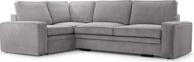 Produktbild von FEDVE Ecksofa Sofa Eckcouch Kellas Form Couch Wohnlandschaft Wohnzimmer Schlaffunktion Seite Links Grau (Lincoln 86)