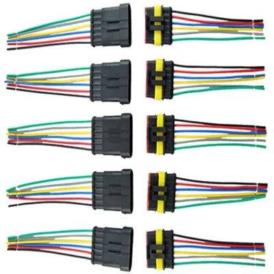 Immagine prodotto di E Support™: 5 connettori elettrici, impermeabili, a 6 poli, kit con cavi AWG