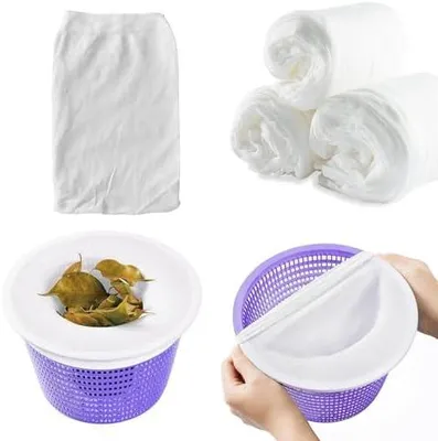 Produktbild von 40 Stück Pool Skimmer Socken – Feine Netzfilter für Skimmerkorb – Einweg & Wiederverwendbar Pool Filter Socks für Blätter, Haare, Insekten & Schmutz – Passend für die meisten Pools & Whirlpools