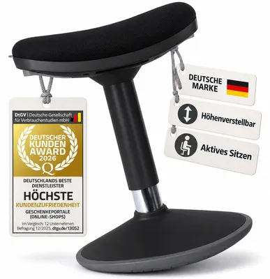 Produktbild von Gepolsterte Stehhilfe; Wackelhocker mit Schwingeffekt; Farbe: Schwarz; Größe: M
