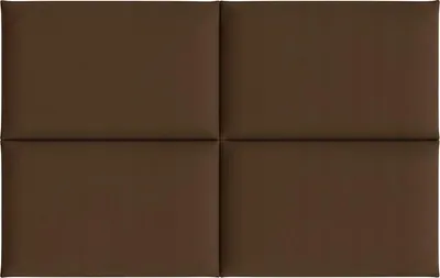 Produktbild von Komvortowy | Polsterpaneel | Wandkissen Velours Braun 30x50 cm | Wandpolster | Bettkopfteil | Wandpaneel