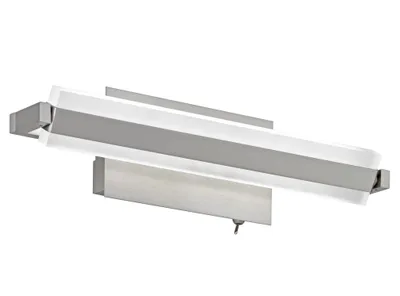 Produktbild von LED Wandleuchte Wandlampe TURN Nickel matt, Acryl weiß Länge 35 cm