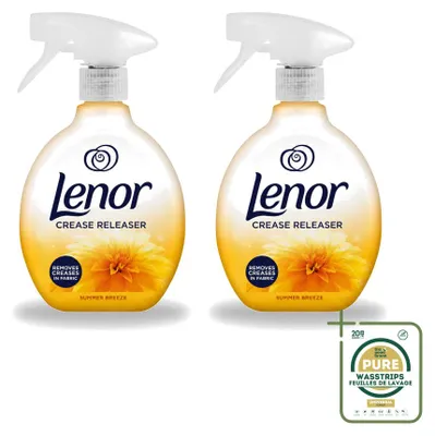 Zdjęcie produktu dla 2 sztuki odświeżacza do tkanin Lenor Crease Releaser Summer Breeze - 500 ml - zestaw ekonomiczny