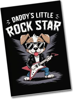 Produktbild von Cartoon-Hund mit Gitarre - Daddy's Rock Star Souvenir Souvenir Magnet