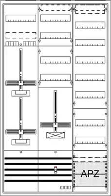 Zdjęcie produktu dla Kompletna obudowa AP3Pkt.A392Z1S+2RE1V - Wyposażona szafka licznikowa IP31 1400x800mm DA39BY