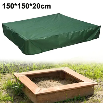 Produktbild von Sandkasten Abdeckung 150x150x20cm, Wasserdicht 420D Oxford-Stoff Kordelzug Sandkastenabdeckung Sandkastenplane Abdeckplane