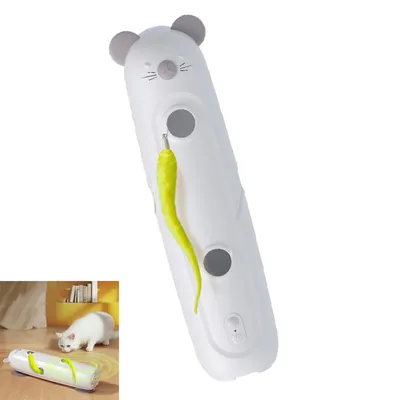 Produktbild von Interaktives Katzenspielzeug, Spielzeug für glückliche Katzen, mit Maus-Design, motorisiertes Wandspielzeug mit Saugnapf für drinnen, 370*90mm
