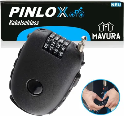 Produktbild von PINLOX Kabelschloss Zahlenschloss Seilschloss Fahrrad Rad Scooter Schloss leicht