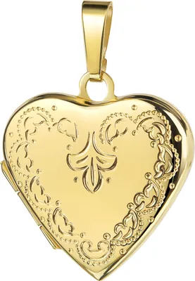 Produktbild von Anhänger Herz Medaillon Gold 585 Amulett zum Öffnen für 2 Bilder Fotomedaillon