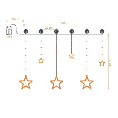 Produktbild von LED Sternenvorhang 100x80 cm 63 warmweiße Lichter - Spetebo Deko Vorhang