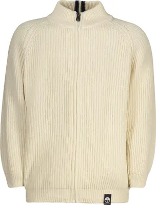 Produktbild von Weiße Kinder-Strickjacke mit Reißverschluss und Logo für den Winter