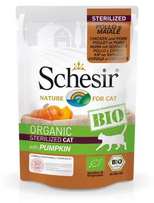 Productafbeelding van Schesir , volwaardig natvoer voor katten, paté van kip en varkensvlees met