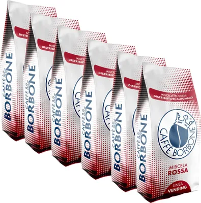 A row of identical coffee bags arranged diagonally.