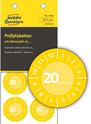 Obrázek produktu pro AVERY Zweckform 7902 80 AVERY Zweckform Prüfplaketten 7902 gelb