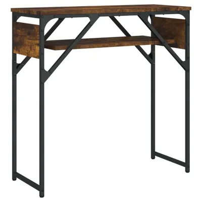 Immagine prodotto di Tavolo Consolle Ripiano Rovere Fumo 75x30x75 Legno Multistrato