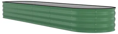 Obrázek produktu pro Oválný kovový vyvýšený záhon – pozinkovaný záhon – 240 × 60 × 45 cm – hluboký záhon pro zeleninu, květiny a bylinky – zelený