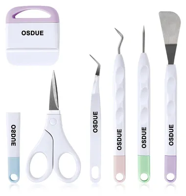 Obrázek produktu pro TRANKIELO® – Sada 6 kusů nástrojů pro odstraňování plevele z nerezové oceli – ideální pro Cricut, Silhouette a další kreativní projekty