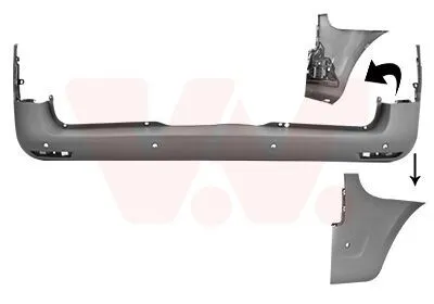Produktbild von VAN WEZEL Heckstoßstange Stoßfänger Hinten passend für MERCEDES-BENZ VITO Kasten (W447) VITO Tourer (W447) VITO Mixto (W447)