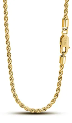 Image de Solidchoice - Collier en corde tressée en argent de 3 mm, pour femmes et hommes