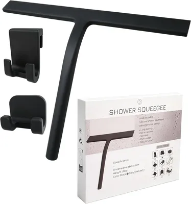 Obrázok produktu pre Stierka do sprchy 28 cm, čierna, silikón, do kúpeľne