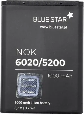 Zdjęcie produktu dla Bluestar Akku Ersatz kompatibel mit Nokia 3220 3230 5140 5140i 6020 6021 6060 6070 7360 N90 1000mAh 3,6V Li-lon Austausch Battery Accu BL-5B