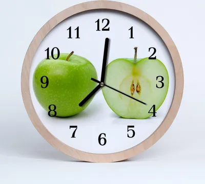 Produktbild von Holzuhr 30fi cm wanduhr - Apfel Obst