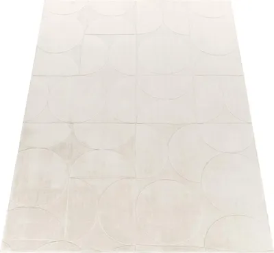 Produktbild von Teppich Kurzflor waschbar Unifarben Struktur Wohnzimmer schmutzabweisend Creme Rechteckig 120x160 | 100% Polyester | Florhöhe: 10 mm | pflegeleicht