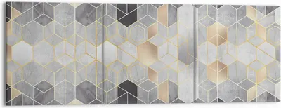 Produktbild von Bild auf Leinwand - Leinwandbild - 3 Teile - Geometrisch Abstraktion Sechsecke - 150x50cm - Wand Bild - Wanddeko - Wandbilder - Leinwanddruck - Bilder - Wanddekoration - Leinwand bilder CA150x50-4776