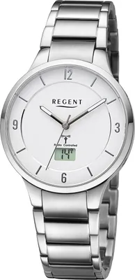 Produktbild von Regent Armbanduhr Damen Metall Analog-Digital Uhr silber Funkuhren URFR287