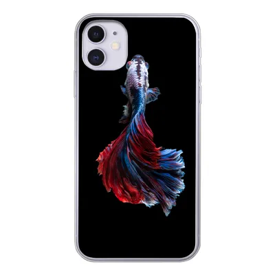 Produktbild von MuchoWow® Handyhülle Schutzhülle Hülle für iPhone 11 Fisch - Schwanz - Schwarz Silikon Softcase Handy Hülle - Handytasche