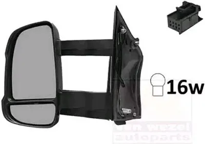 Produktbild von VAN WEZEL 1651827 Außenspiegel Seitenspiegel Links für FIAT Ducato Kastenwagen (250, 290) Konvex Beheizt