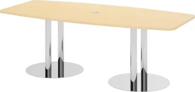 Produktbild von bümö Konferenztisch klein KT22 - Nachbildung Ahorn, tischfuss: Chromsäulen