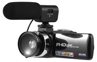 Zdjęcie produktu dla Cyfrowa kamera wideo FHD 1080P, kamera, rejestrator DV, 30 MP, 18-krotny zoom cyfrowy, 3,0-calowy ekran, obsługa autofokusa, wykrywanie twarzy, zapobieganie drganiom, z 2 bateriami + pilot + uchwyt kamery + mikrofon zewnętrzny + obiektyw szerokokątny 0,45x do vlogowania na YouTube