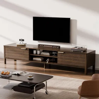 TV Lowboard 175 cm, Holz, Braun, 2 Türen, bis 45 kg belastbar