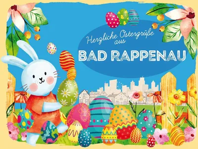 Produktbild von vianmo Holzschild 30x40 cm Ostern Ostergrüße BAD RAPPENAU