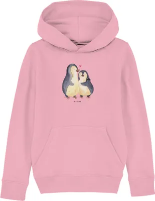 Produktbild von Mr. & Mrs. Panda Kinderpulli Pinguin umarmen 12-14 Jahre (152/164) - Baumwolle Pink - Geschenk, Hoody, Hoodie, Liebe, Hochzeitsgeschenk, Sweatshirt, Umarmung, Sweater