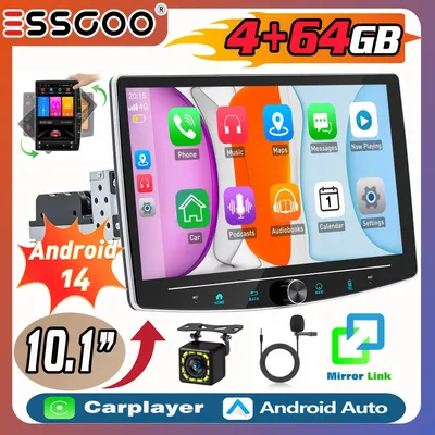 Imagen del producto de Radio para coche Android - Radio doble DIN - Estéreo para coche - Reproductor multimedia - Sistema de navegación