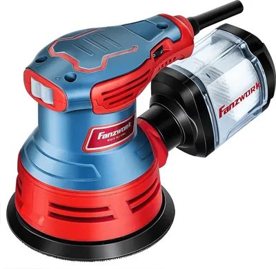 Produktbild von FANZWORK 300W Exzenterschleifer, 6 Geschw. 4000-12000/min, 125 mm, 8 Schleifpapiere, Staubfangbehälter