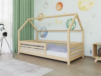 Produktbild von Hausbett TULY mit Seitenschild - Beige - 80x160 cm - Mit einer Barriere