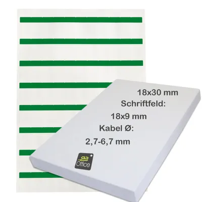 Produktbild von 88 Kabelmarkierer, rechteckig, 18 x 29,5 mm grün