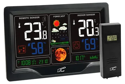 Imagen del producto de Estación meteorológica LTC URZ3510LX con pantalla a color, color negro