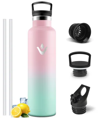 Productafbeelding van Mulbijeo thermosfles, BPA-vrij, 1 liter, roestvrijstalen drinkfles, lekvrij, geïsoleerd