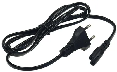 Zdjęcie produktu dla Kabel zasilający ChiliTec wtyczka Euro > wtyczka z podwójnym rowkiem H03VVH2-F2G, 0.75 mm², 2.5A/250V, 1.5m