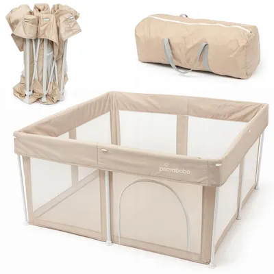 Zdjęcie produktu dla Primabobo TINA składany kojec 126 × 126 cm z torbą, beżowy
