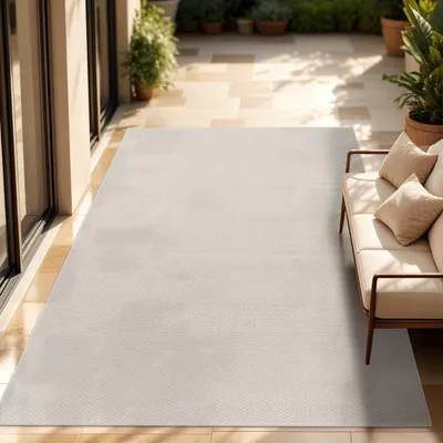 Image de In & Outdoor Tapis tissé plat uni moderne résistant aux intempéries pour terrasse cuisine Taille 140x200 cm