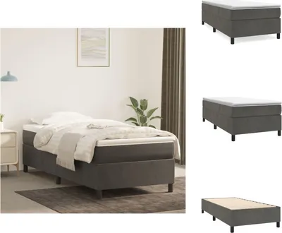 Produktbild von vidaXL Boxspringbett Dunkelgrau 90x190 cm Samt - Betten & Bettgestelle