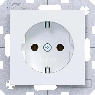 Image de Prise Hager SCHUKO WAS1100WM A.x/C.x blanc brillant mat